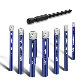 8 Pcs Diamond Drill Bit Set Hole Drill Bits for Ceramic,Glass,Porcelain,Marble,Granite & More Hard Materials,Versatile Tools Tile Drill Bits for Efficient,Precise Drilling,Blue