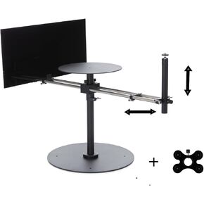 DF DIGITALFOTO V360S Camera Spinner with Dolly Wheel, 360 Video Professional Photography Turntable Photo Booth, Rotating Platform for Unboxing Commercial Video, Food Shooting, Product Photography