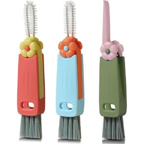 3 in 1 Cup Lid Cleaning Brush Set - Multi-Functional, Efficient and Durable Brushes for Bottle Gap, Tight Spaces Cup and Portable Cup，Lid Cleaner with Brush(3 Pcs)
