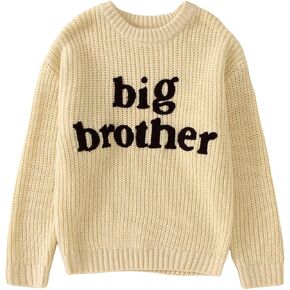 Ritatte Big Brother Knit Sweater Toddler Baby Boys Embroidery Letter Knitted Warm Pullover Sweatshirt Fall Winter Clothes