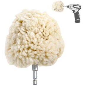 Jumbo 4" Genuine Wool Buffing Ball - Hex Shank - Turn Power Drill or Impact Driver into High-Speed Polisher