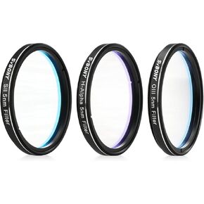 SVBONY SV227 Telescope Filter, 5nm 2 inches SHO Filter Set SII H-Alpha OIII Narrowband Astronomical Photographic CCD Filter for Deep Sky