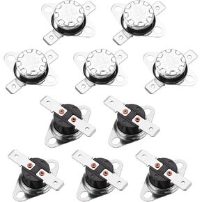 uxcell KSD301 Thermostat 45°C/113°F 10A Normally Open N.O Adjust Snap Disc Temperature Switch 10pcs,Bakelite Material