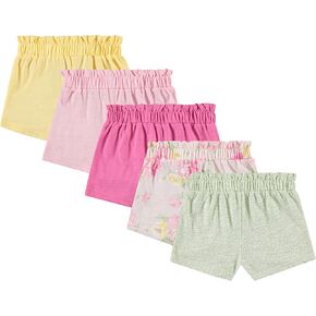Laura Ashley Girls' 5-Pack Shorts - Soft & Stylish Essentials for Toddlers and Little Girls (12M-4Y)