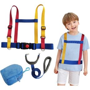 Walking Harness for Older Children with Quick Grip Handle/Wrist Strap and Small Storage Bag, Safety Harness for Autism/ADHD Special Needs, Anti-Lost Children's Travel Strap