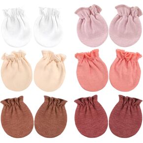 BQUBO Newborn Infant Toddler Mittens No Scratch Cotton Elastic Wrist Gloves Hypoallergenic for 0-6 Months Baby Boys Girls