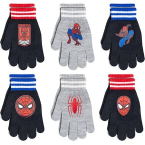 6 Pack Spiderman Boys Winter Gloves and Mittens, Avengers Kids Winter Gloves Ages 4-7, Toddler Gloves Ages 2-4