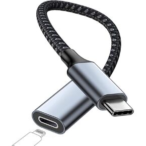 USB C to Lightning Female Adapter for iPhone 15, USB Type C Male to Lightning Female Support Audio Headphones 60W Fast Charge Data Fit with iPhone 15 Pro, iPad Pro, Galaxy S23 S22, Pixel 7 6, MacBook