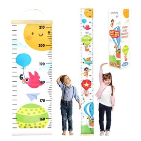 Canvas Growth for Baby and Kids - Nursery or Toddler Room Wall Decor for Girl and Boy - Removable Roll Up Canvas Chart with Wooden Frame (Outer Space)