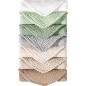 Konssy Muslin Baby Burp Cloths Sets for Unisex- 7 Pack Soft 100% Cotton Burping Clothes for Newborn，Baby Girls and Boys