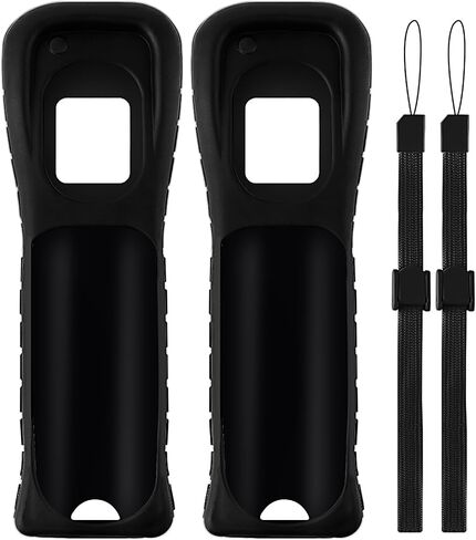 2 Packs Silicone Skin Case Cover with Wrist Strap for Nintendo Wii Remote Controller (Red+Blue) in Saudi Arabia