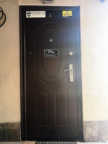Please Do Not Knock or Ring Doorbell Aluminium Sign with Tape Black and Silver 6x3 inch in Saudi Arabia