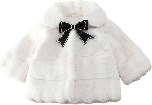 Happy Cherry Toddler Baby Girls Fuzzy Cape Coat Winter Faux Fur Coat in Saudi Arabia
