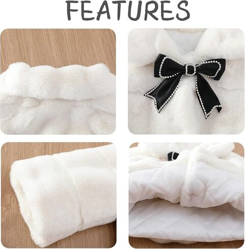 Happy Cherry Toddler Baby Girls Fuzzy Cape Coat Winter Faux Fur Coat in Saudi Arabia