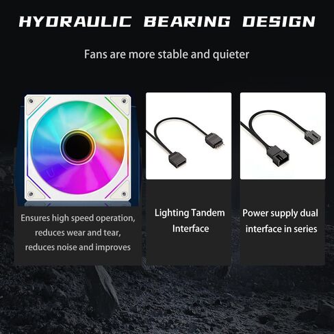 Prism 6PRO ARGB Reverse White Computer Case Fan,Infinite Mirror Light Effect Design Cooling Fan, 120mm CPU Fan PWM 1600RPM 61.5CFM 2MMH20 HDB Bearing for PC Chassis&CPU Cooler&Desktop Case in Saudi Arabia