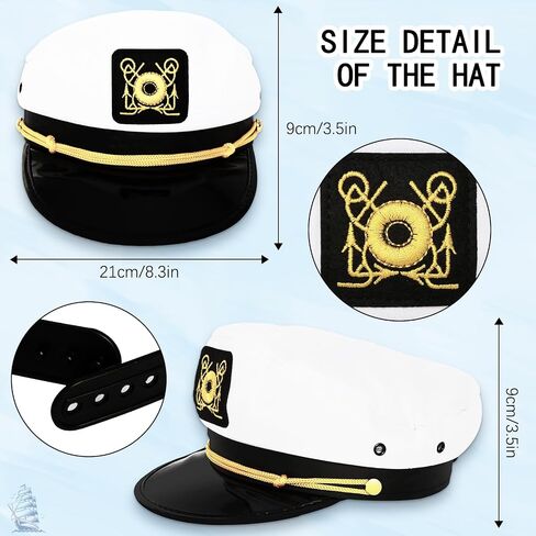Yacht Captain Hat Sailor Hat and Scarf Set Sailor Hat Boat Cap Navvy Rock Costume for Women Men Captains Dressing up Party in Saudi Arabia