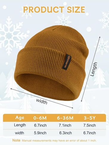 Glooarm Baby Beanie, Toddler Beanie Baby Boys Girls Beanies Kids Knit Winter Hats Newborn Infant Cuffed Caps, 0-6 Years in Saudi Arabia