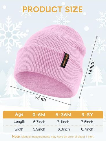 Glooarm Baby Beanie, Toddler Beanie Baby Boys Girls Beanies Kids Knit Winter Hats Newborn Infant Cuffed Caps, 0-6 Years in Saudi Arabia