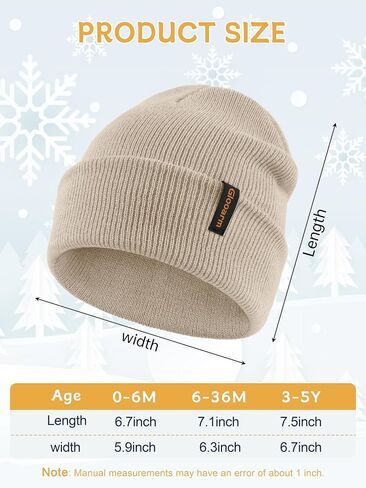 Glooarm Baby Beanie, Toddler Beanie Baby Boys Girls Beanies Kids Knit Winter Hats Newborn Infant Cuffed Caps, 0-6 Years in Saudi Arabia