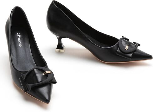 C.Paravano Womens Kitten Heels for Women Pointed Toe Low Heel Pumps Designer Pumps Heels for Women Shoes Dressy in Saudi Arabia