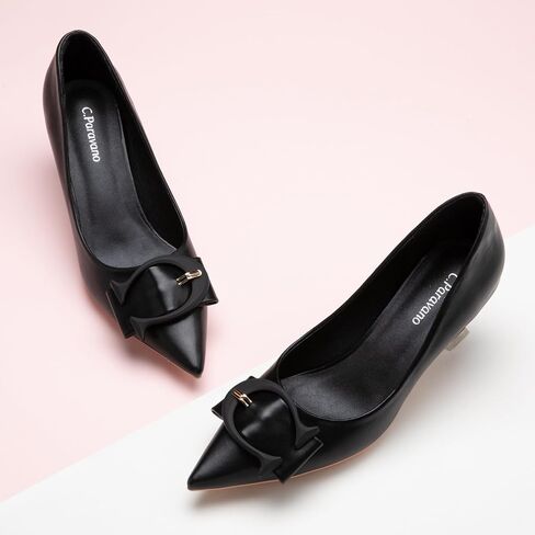 C.Paravano Womens Kitten Heels for Women Pointed Toe Low Heel Pumps Designer Pumps Heels for Women Shoes Dressy in Saudi Arabia