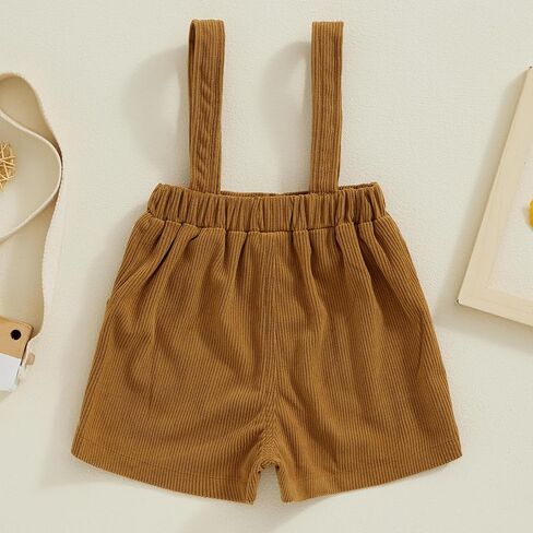 BemeyourBBs Toddler Boy Girl Overall Shorts Baby Suspender Shorts Bottoms Pocket Corduroy Shortall Unisex Baby Clothes in Saudi Arabia