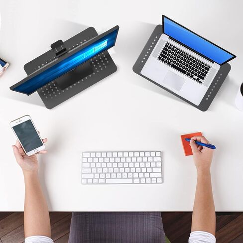 Pholiten Dual Monitor Stand Riser for 2 Monitors，Desktop Monitor Stand with Adjustable Length and Swivel Angles, Extra Long Multifunctional Stand up to 48.2" fit Computer Laptop Printer Max 44 lbs in Kuwait