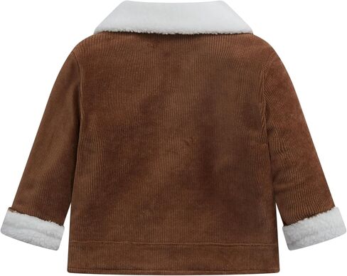Toddler Baby Boys' Corduroy Jacket Sherpa Lined Lapel Baby jacket Warm and Thick Infant Coat Long in Kuwait