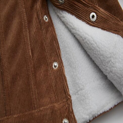 Toddler Baby Boys' Corduroy Jacket Sherpa Lined Lapel Baby jacket Warm and Thick Infant Coat Long in Kuwait