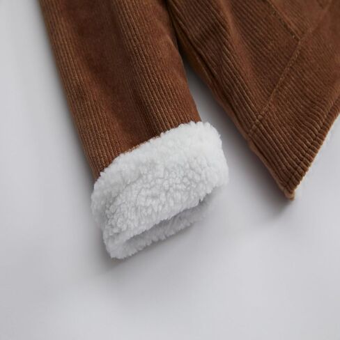 Toddler Baby Boys' Corduroy Jacket Sherpa Lined Lapel Baby jacket Warm and Thick Infant Coat Long in Kuwait