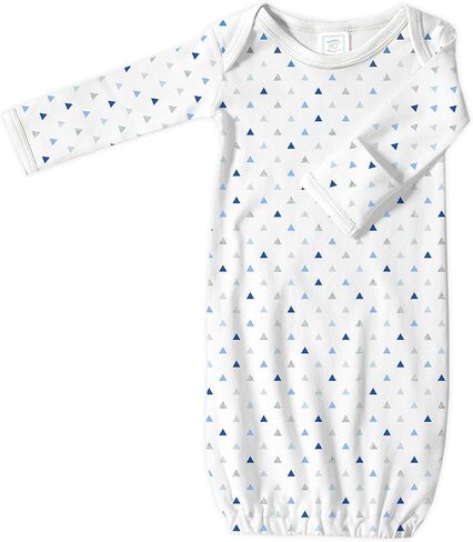SwaddleDesigns Softest Cotton Baby Pajama Gown with Foldover Mitten Cuffs for Infant Boy and Girl, Newborn, 0-3 Months in Saudi Arabia