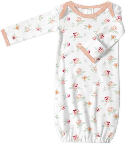 SwaddleDesigns Softest Cotton Baby Pajama Gown with Foldover Mitten Cuffs for Infant Boy and Girl, Newborn, 0-3 Months in Saudi Arabia