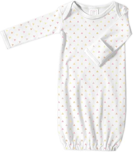 SwaddleDesigns Softest Cotton Baby Pajama Gown with Foldover Mitten Cuffs for Infant Boy and Girl, Newborn, 0-3 Months in Saudi Arabia