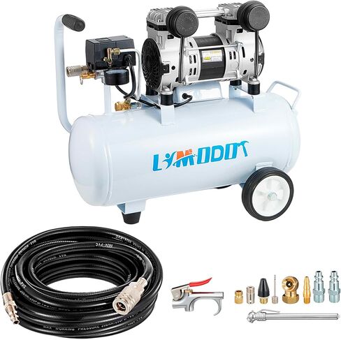 Air Compressor, Ultra Quiet Air Compressor, Only 68dB, 6 Gallon Durable Steel Air Tank, 4.2CFM @ 90PSI, Oil-Free, Ideal For Shop, Garage, Car, Pneumatic Tool, 1.7 HP in Kuwait