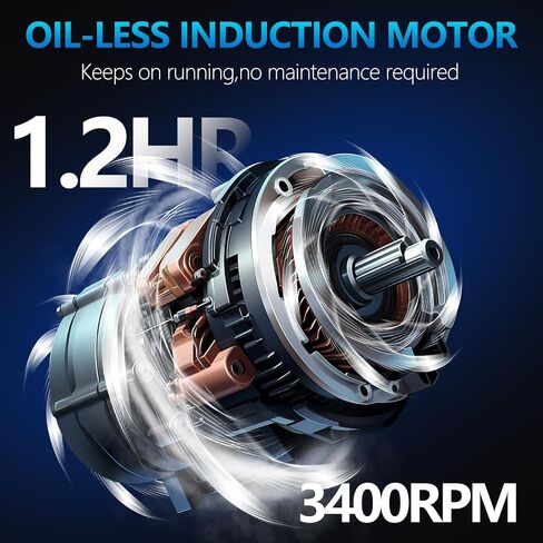 Air Compressor, Ultra Quiet Air Compressor, Only 68dB, 6 Gallon Durable Steel Air Tank, 4.2CFM @ 90PSI, Oil-Free, Ideal For Shop, Garage, Car, Pneumatic Tool, 1.7 HP in Kuwait