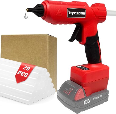Cordless 100W Hot Glue Gun for Dewalt 20V Battery, Handheld Wireless Power Heavy Duty Hot Glue Gun Full Size Kit with 20pcs Hot Glue Sticks for Home Repair, Arts & Crafts(Battery NOT Include) in Saudi Arabia