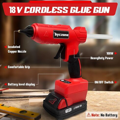 Cordless 100W Hot Glue Gun for Dewalt 20V Battery, Handheld Wireless Power Heavy Duty Hot Glue Gun Full Size Kit with 20pcs Hot Glue Sticks for Home Repair, Arts & Crafts(Battery NOT Include) in Saudi Arabia