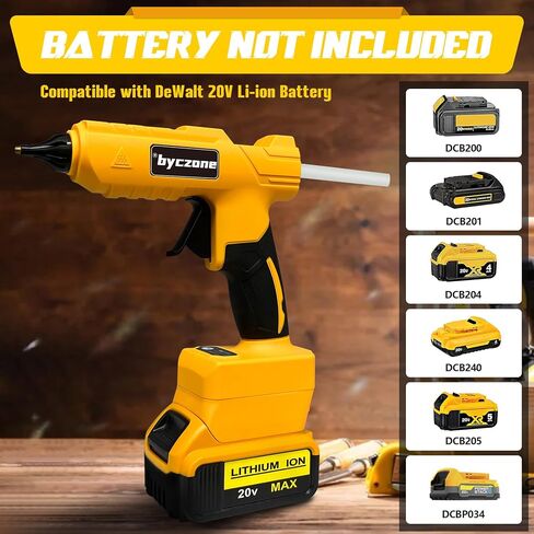 Cordless 100W Hot Glue Gun for Dewalt 20V Battery, Handheld Wireless Power Heavy Duty Hot Glue Gun Full Size Kit with 20pcs Hot Glue Sticks for Home Repair, Arts & Crafts(Battery NOT Include) in Saudi Arabia