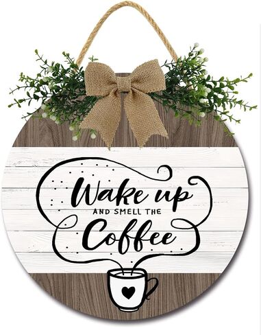 Coffee Get Me Started Jesus Keeps Me Going Sign for Coffee Bar Decor Rustic Farmhouse Wooden Round Coffee Sign Kitchen Decor Coffee Lover Coffee Station Decor Wall Decor for Home Office Kitchen in Saudi Arabia
