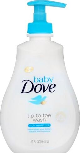 غسول وشامبو للأطفال من بيبي دوف من الطرف إلى أصابع القدم لبشرة الطفل الحساسة، مرطب غني، لا يسبب الدموع ولا يسبب الحساسية، 13 أونصة in Kuwait