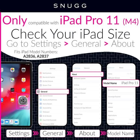 Snugg iPad Air 13 Case with Keyboard with Apple Pencil Holder & Live Battery Display - Wireless Bluetooth Backlit Magic Keyboard 13 Case for iPad 13 Case with Keyboard - White in Kuwait