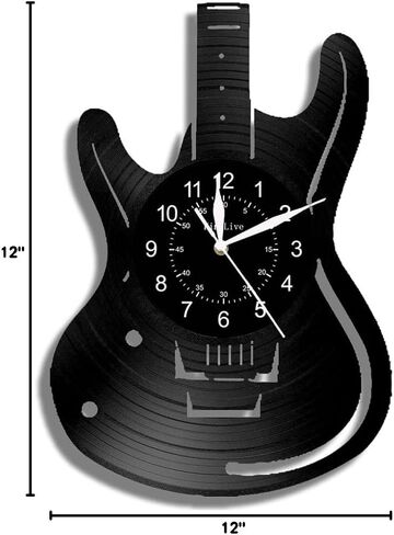 Doublecat Music Rock Band Guitar Office Wall Clock Decor for Boss Boyfriend Gift 12inch 30CM (NO LED) in Saudi Arabia