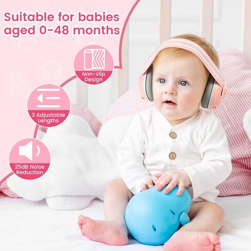 Baby Ear Defenders, 2-in-1 Baby Earmuffs for Hearing Protection, Noise Cancelling Headphones for Babies Ages 0-48 Months in Saudi Arabia