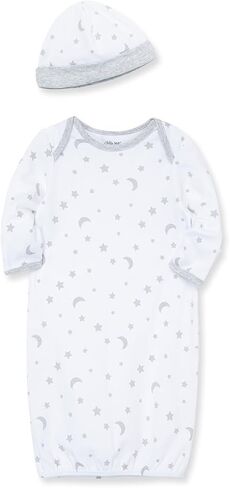 Little Me Unisex Baby 2-Piece Nightgown and Cap Set, White, 0-3 Months in Saudi Arabia