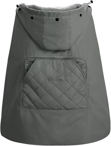 غطاء حامل الطفل مع غطاء قابل للفصل، غطاء حامل شتوي عالمي مقاوم للماء والرياح لحاملة الأطفال ومقعد خصر الطفل مع حقيبة تخزين، حقيبة رايات الطفل لمقاعد السيارة وعربات الأطفال، رمادي in Kuwait