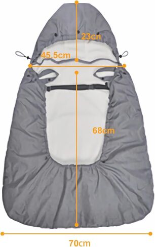 غطاء حامل الطفل مع غطاء قابل للفصل، غطاء حامل شتوي عالمي مقاوم للماء والرياح لحاملة الأطفال ومقعد خصر الطفل مع حقيبة تخزين، حقيبة رايات الطفل لمقاعد السيارة وعربات الأطفال، رمادي in Kuwait