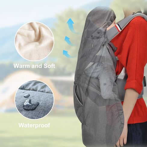 غطاء حامل الطفل مع غطاء قابل للفصل، غطاء حامل شتوي عالمي مقاوم للماء والرياح لحاملة الأطفال ومقعد خصر الطفل مع حقيبة تخزين، حقيبة رايات الطفل لمقاعد السيارة وعربات الأطفال، رمادي in Kuwait