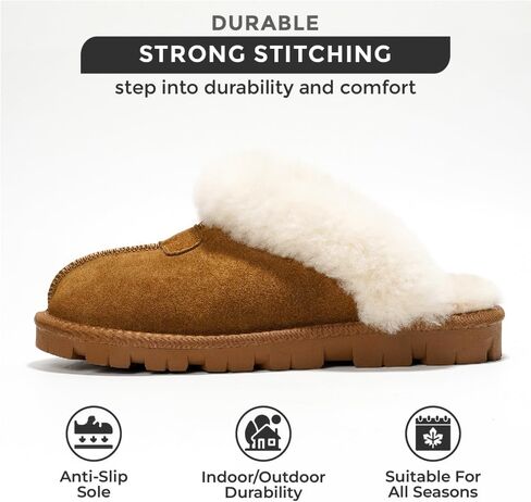 Project Cloud House Slippers for Women - 100% Genuine Leather & Natural Fur lining Fuzzy Slippers Women - Memory Foam Women Shoes & House Shoes for Women, Cozy & Fluffy Slippers (Hedy) in Saudi Arabia