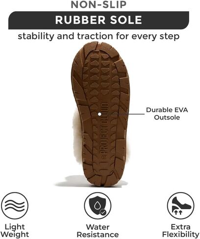 Project Cloud House Slippers for Women - 100% Genuine Leather & Natural Fur lining Fuzzy Slippers Women - Memory Foam Women Shoes & House Shoes for Women, Cozy & Fluffy Slippers (Hedy) in Saudi Arabia