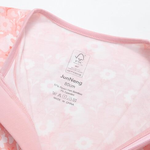 JunNeng 2Pcs Baby Girl Bamboo from Viscose Sleeper with Mitten Cuffs, Footless Ruffle Comfy Zippy Romper, Sleep N' Play Pjs in Kuwait